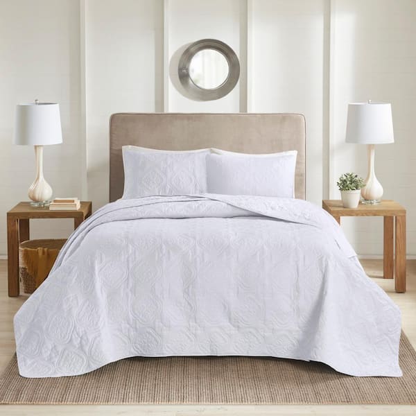510 Design Hayley 3-Piece White Polyester Full/Queen Reversible Quilt Set