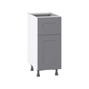 Bristol Painted Slate Gray Shaker Assembled Base Kitchen Cabinet with a Drawer (15 in. W x 34.5 in. H x 24 in. D)