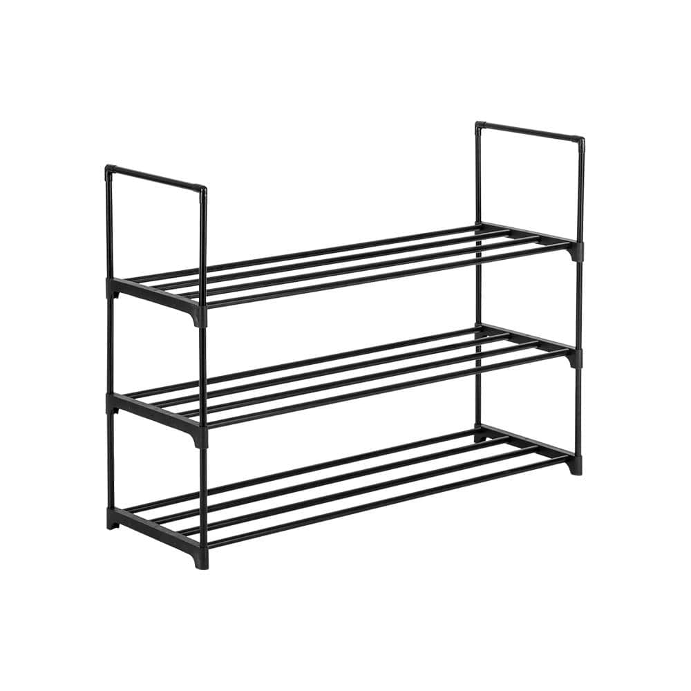 Karl home 25.79 in. H 15-Pair Black Shoe Rack 830651961234 - The Home Depot