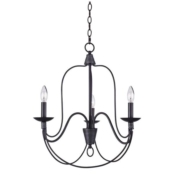 Home Decorators Collection Rivy West 3-Light Oil Rubbed Bronze Chandelier with Silver Highlights