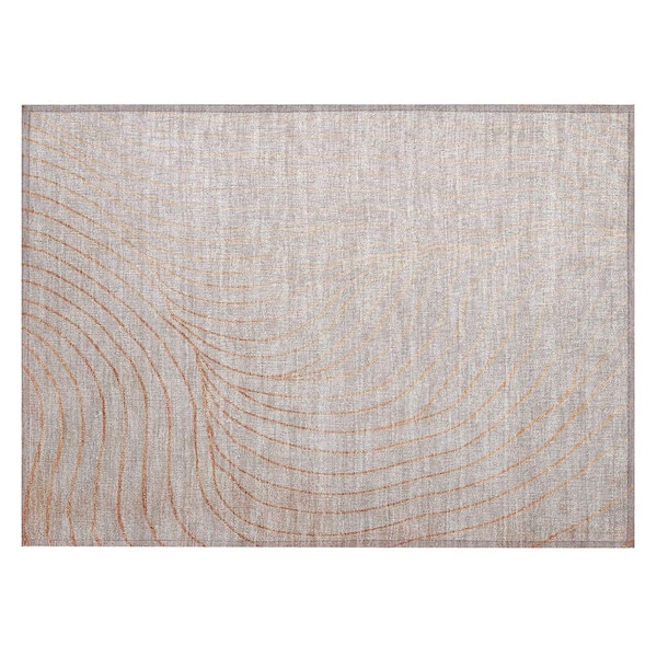 Chantille Machine Washable Indoor/Outdoor Abstract ACN2107 Copper 1 ft. 8 in. x 2 ft. 6 in. Accent Rug