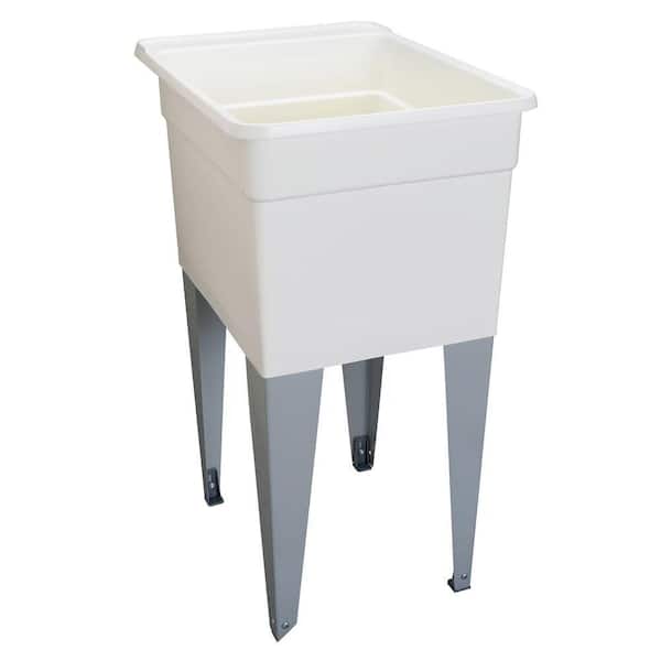 MUSTEE 18 in. x 24 in. Plastic Utilatub Single Laundry Tub in White