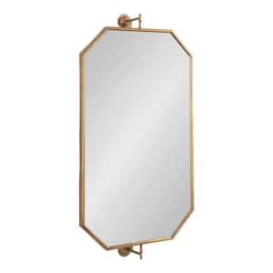 Darbridge 24.00 in. W x 46.75 in. H Gold Octagon Traditional Framed Decorative Wall Mirror