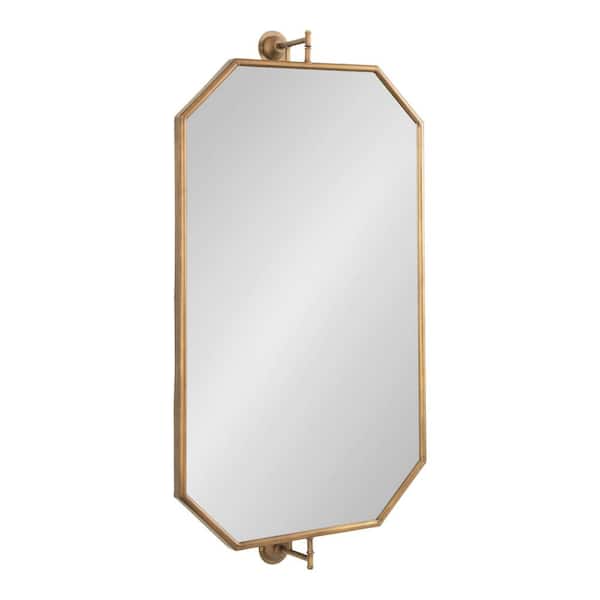 Kate and Laurel Darbridge 24.00 in. W x 46.75 in. H Gold Octagon Traditional Framed Decorative Wall Mirror