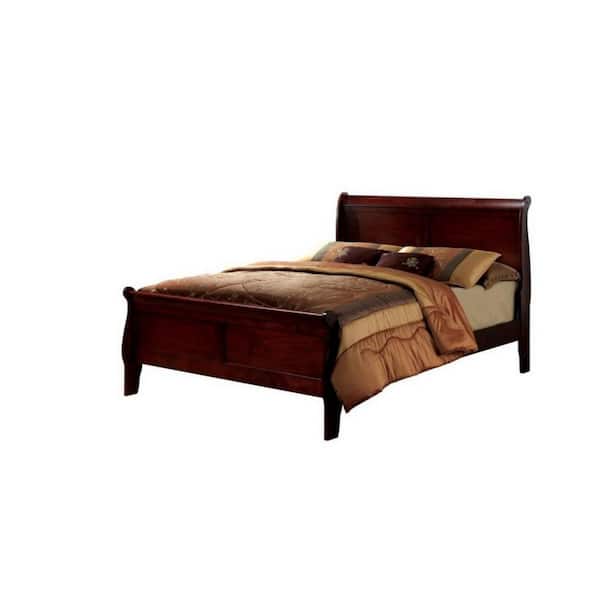 J&E Home Cherry Solid Wood King Size Platform Bed