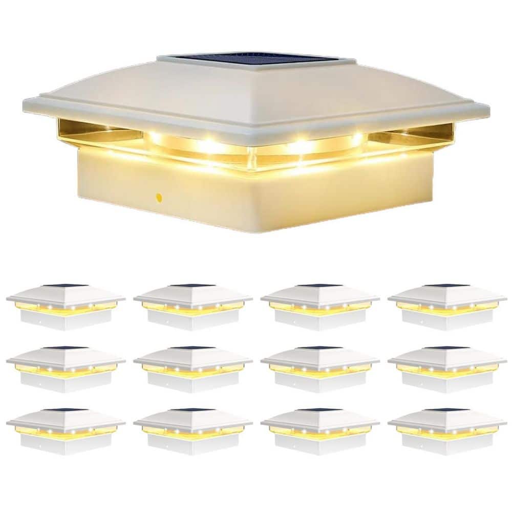 Solar Powered Waterproof Deck Post Cap Lights White for 4x4 5x5 6x6 Wooden Vinyl Fence Garden Patio Porch 12-Pack price history on PriceWatchPro