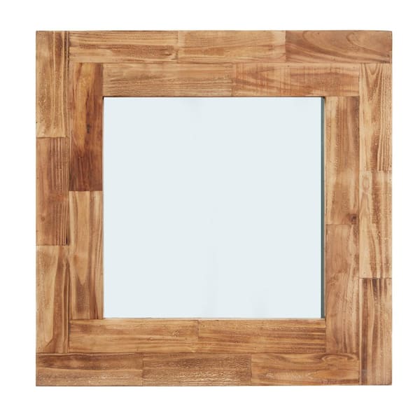 DANYA B Medium Rectangle Natural Contemporary Mirror (31.5 in. H x 31.5 in. W)