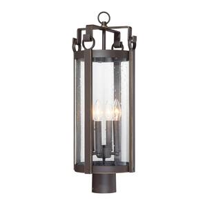 Somerset 4-Light Dakota Bronze Outdoor Traditional Light Sconce with Seeded Glass