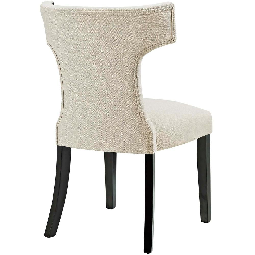 Beige Hourglass Parsons Side Chair with Nailhead Trim