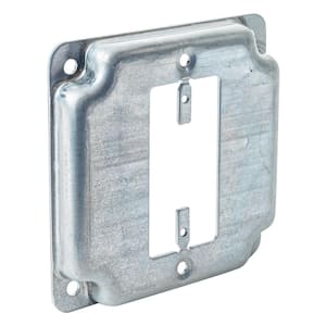 4 in. W Steel Metallic 1-Gang Exposed Work Square Cover for 1 GFCI Outlet (1-Pack)