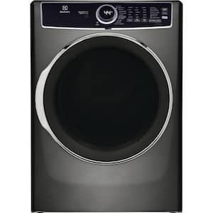 8 cu. ft. vented Front Load Stackable Electric Dryer in Titanium with LuxCare Dry and Perfect Steam