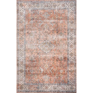 Britt Persian Spill-Proof Machine Washable Rust 5 ft. x 8 ft. Area Rug