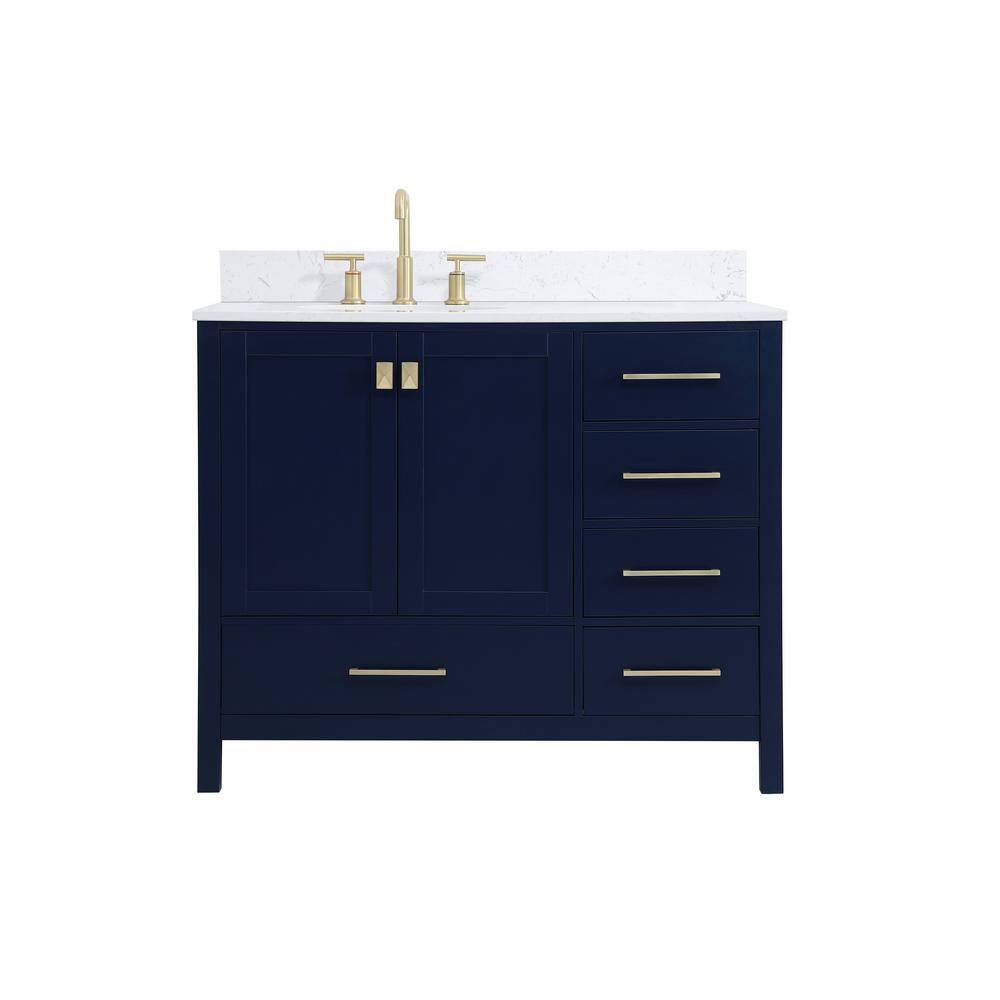 Simply Living 42 in. W x 22 in. D x 34 in. H Bath Vanity in Blue with Calac