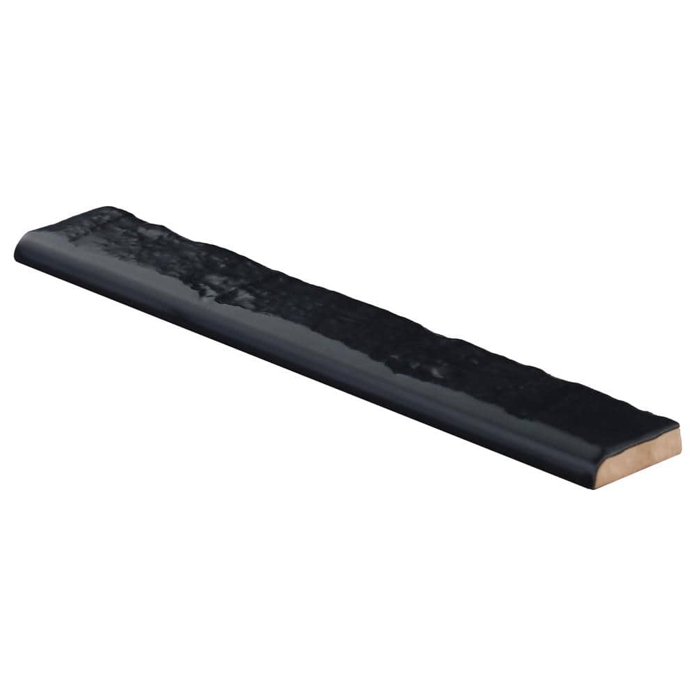 Virtuo Matte Black Ceramic Quarter Round Tile Trim 2x10
