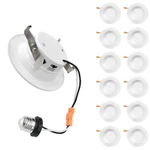 6 in. Recessed Lights Retrofit with E26 Adaptor, High Output 75-Watt Equivalent 1050 Lumens (12-Pack)