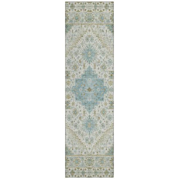 Chantille Machine Washable Indoor/Outdoor Abstract ACN2806 Ivory 2 ft. x 7 ft. Runner Rug