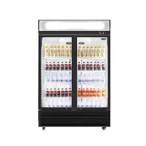 51 in. 31 cu. ft. Commercial Upright Merchandiser Refrigerator in Black with 2-Tempered Glass Door