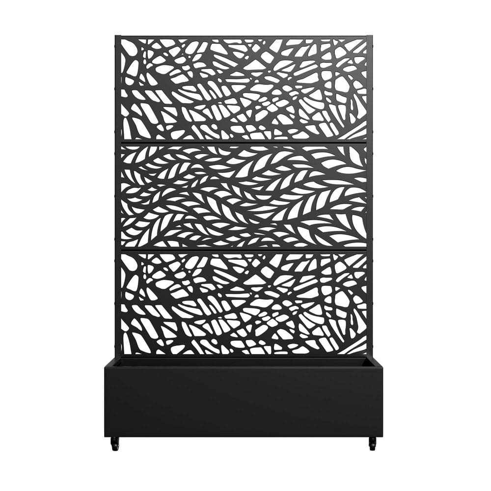 6 ft. H x 4 ft. W Metal Planter Box Privacy Screen Garden Bed With Trellis And Wheels Black Set of 2 price history on PriceWatchPro