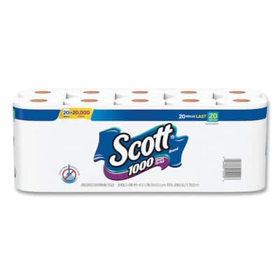 1-Ply Standard Roll Bathroom Tissue (20/Pack, 2 Packs/Carton)