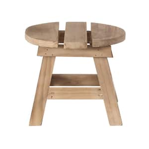 Decorative Antique Wood Style Natural Wooden 7.75'' Accent Stool for Indoor and Outdoor