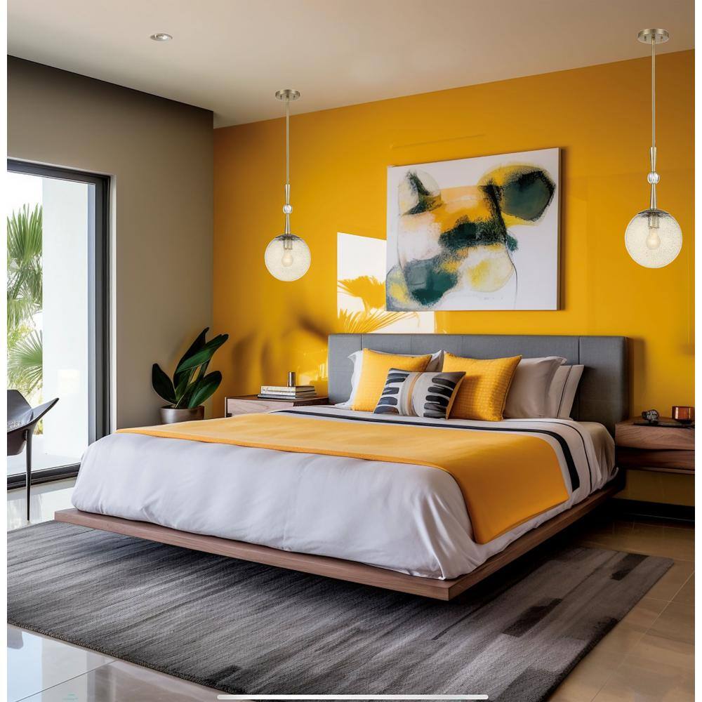 Mini Volcanic Glass & Aged Brass Indoor/Outdoor Pendant Light