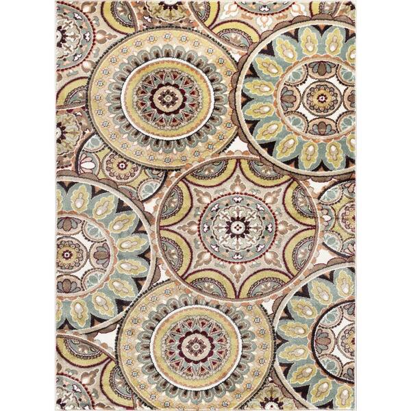 Tayse Rugs Deco Abstract Multi-Color 8 ft. x 10 ft. Indoor Area Rug