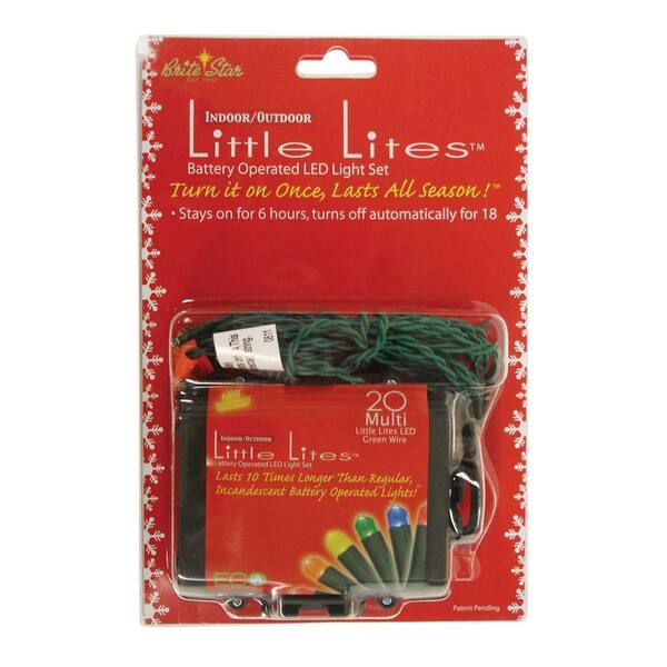 Battery Operated Lights - 20 Multicolor Battery Operated 5mm LED Christmas  Lights, Green Wire