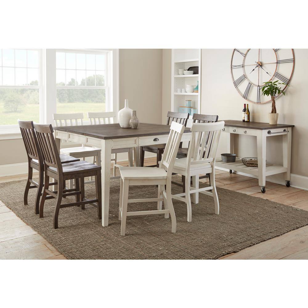 Elegant Transitional Dark Oak Wood Counter Stools, Set of 2