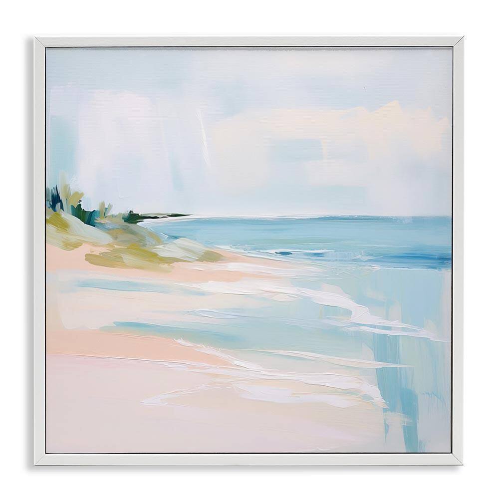 Abstract Beach Edge by Irena Orlov White Framed Abstract Giclee Art Print 12 in. x 12 in.