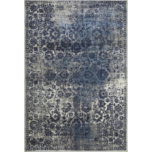 LOOMAKNOTI Aysal Alazah Gray 4 ft. x 6 ft. Geometric Polypropylene Indoor Area Rug