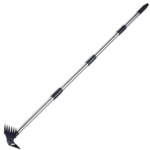 Misopily 60 in. Weeder Manual 2 in 1 Hand Weed Rake and Garden Hoe Heavy Duty Uprooting Tool for Yard Lawn Patio