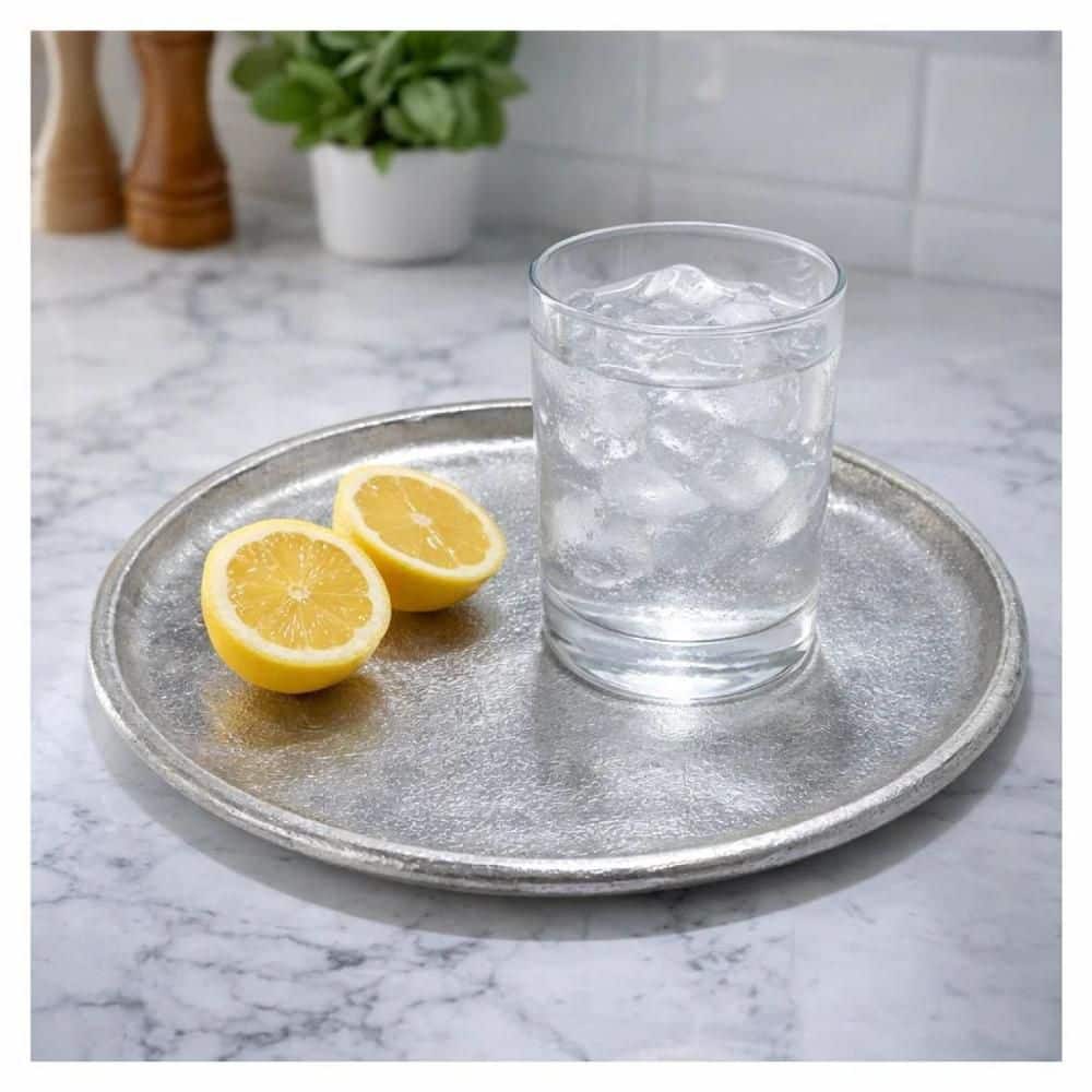 Distress Silver Aluminum Rustic Textured Round Decorative Plate price history on PriceWatchPro