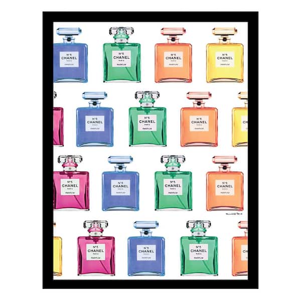 VENICE BEACH Collections Fashion Wallpaper Glam Perfume Bottles by Fairchild Paris Framed Graphic Print Abstract Poster Art Print 18 in. x 14 in.