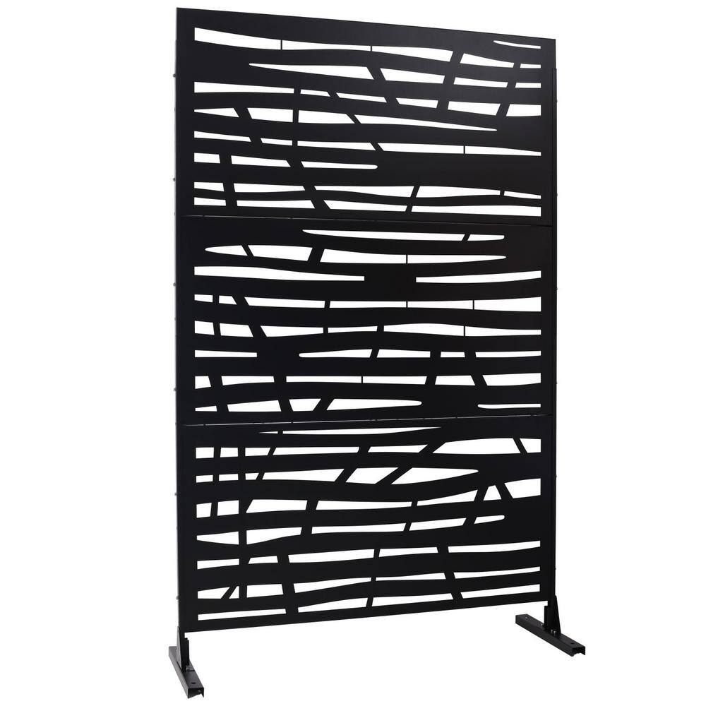 Anky 76 in. H x 48 in. W Steel Garden Fence, Metal Privacy Screens and Panels with Free Standing in Black price history on PriceWatchPro