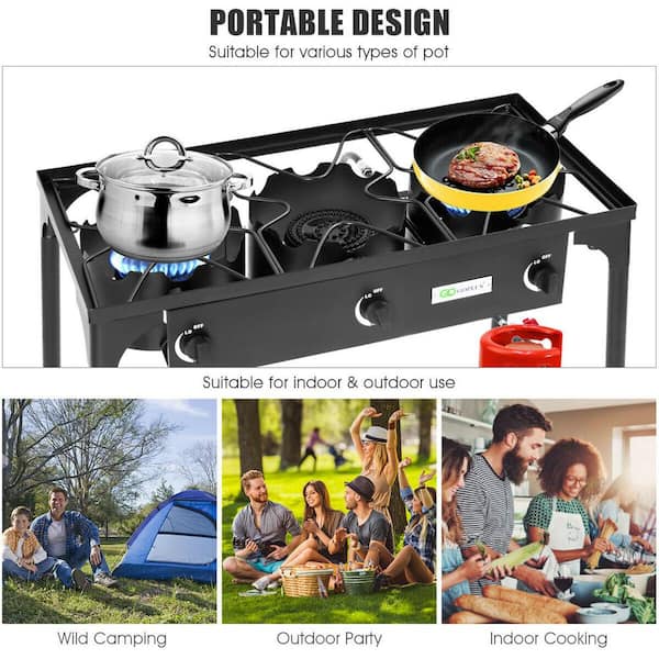 NJ NGB-300 Camping Gas Stove - 3 Burner Portable Gas Cooker LPG Hob - View #14