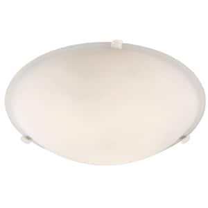 Cullen 20 in. 4-Light Brushed Nickel Flush Mount Ceiling Light Fixture with Frosted Glass Shade
