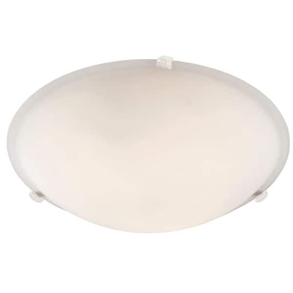 Bel Air Lighting Cullen 20 in. 4-Light Brushed Nickel Flush Mount Ceiling Light Fixture with Frosted Glass Shade