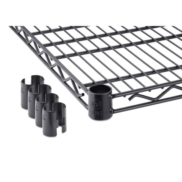 TRINITY 48 in. W x 24 in. D Individual NSF Black 1-Tier Steel Wire Shelf