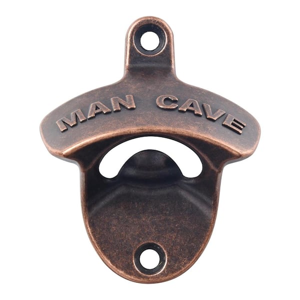 Wall Mounted Bottle Opener Old Fashioned Man Cave Embossed Antique Copper Stainless Steel Cap Opener