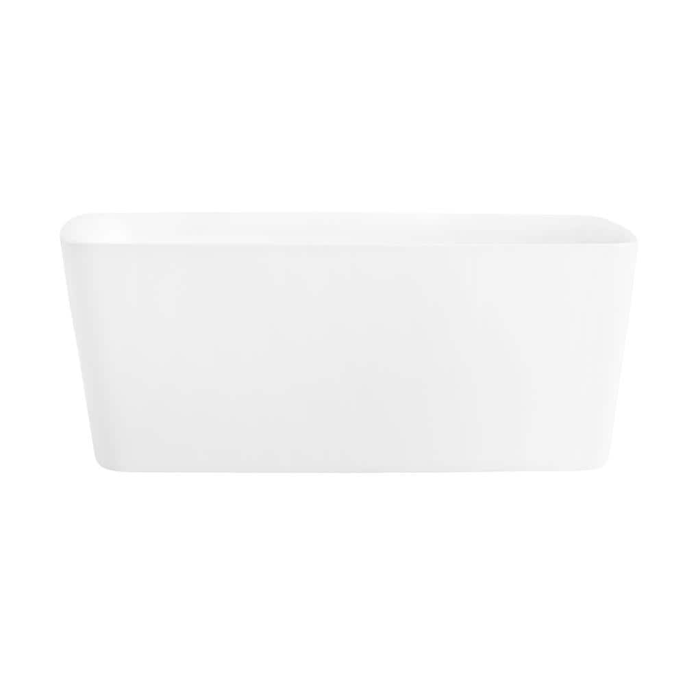 Shop Cervina 59 in. Acrylic Flat Bottom Non-Whirlpool Bathtub in White from Home Depot on Openhaus