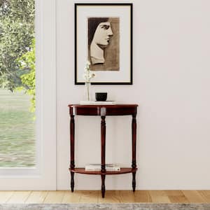 Bellini 24 in. W Dark Brown Specialty Demilune Wood Console Table