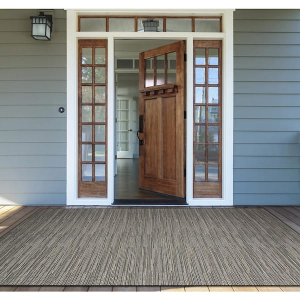 Monaco Larvotto Grey-Multi 2 ft. x 8 ft. Indoor/Outdoor Runner Rug
