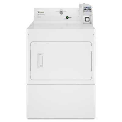 7.4 cu. ft. 240-Volt White Commercial Electric Vented Dryer Coin Operated