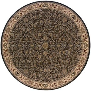 Alyssa Brown/Ivory 6 ft. x 6 ft. Round Oriental Abstract Area Rug