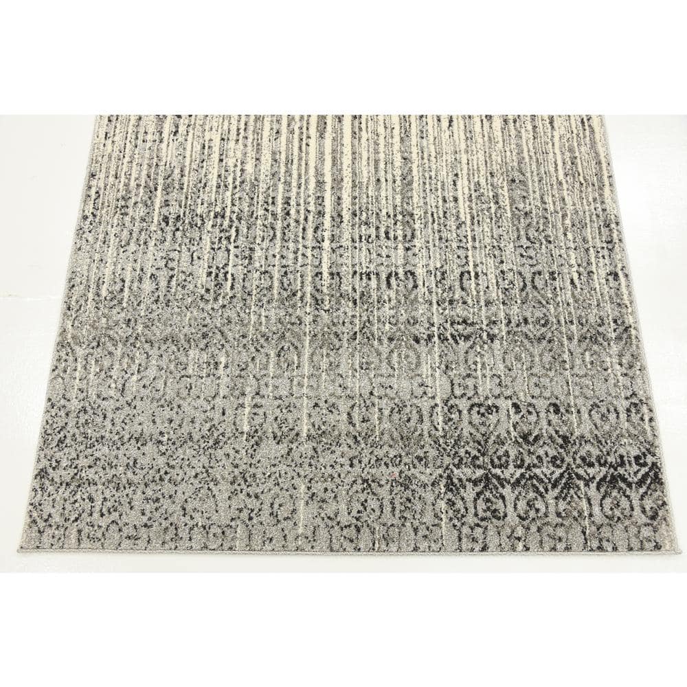 Gray Tufted Synthetic Reversible 4' x 6' Rectangular Rug