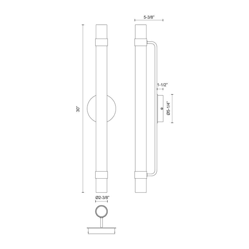 Polished Nickel Dimmable LED Bath Bar Light