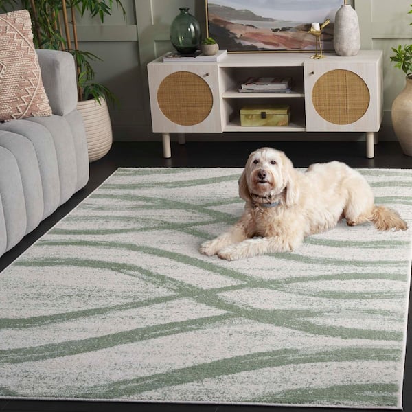 SAFAVIEH Adirondack Ivory/Sage 8 ft. x 10 ft. Waves Area Rug