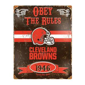 14.5 in. H x 11.5 in. D Heavy Duty Steel Cleveland Browns Embossed Metal Sign Wall Art