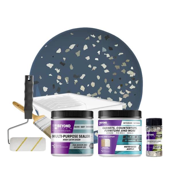 Deep Blue Countertop Kit and Smoked Gray Flecks