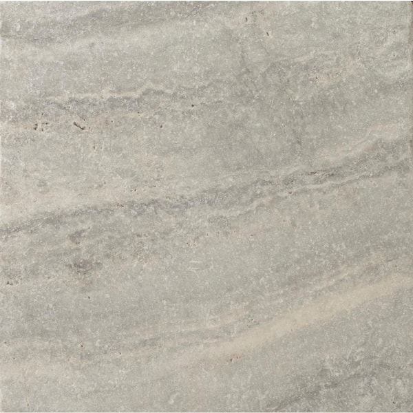 EMSER TILE Trav Crosscut Silver Filled and Honed 17.99 in. x 17.99 in. Travertine Floor and Wall Tile (2.25 sq. ft.)